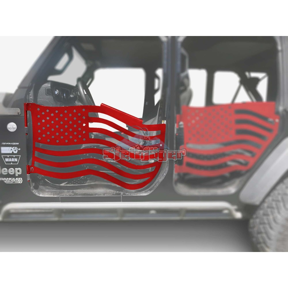 Doors, Trail American Flag Front Doors Red Baron for Wrangler JL 2018 to  Present