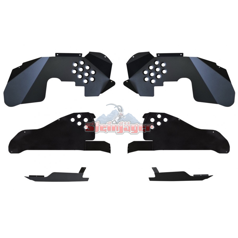 Inner Fenders, Full Fits Falcon Shocks Texturized Black for Wrangler JK