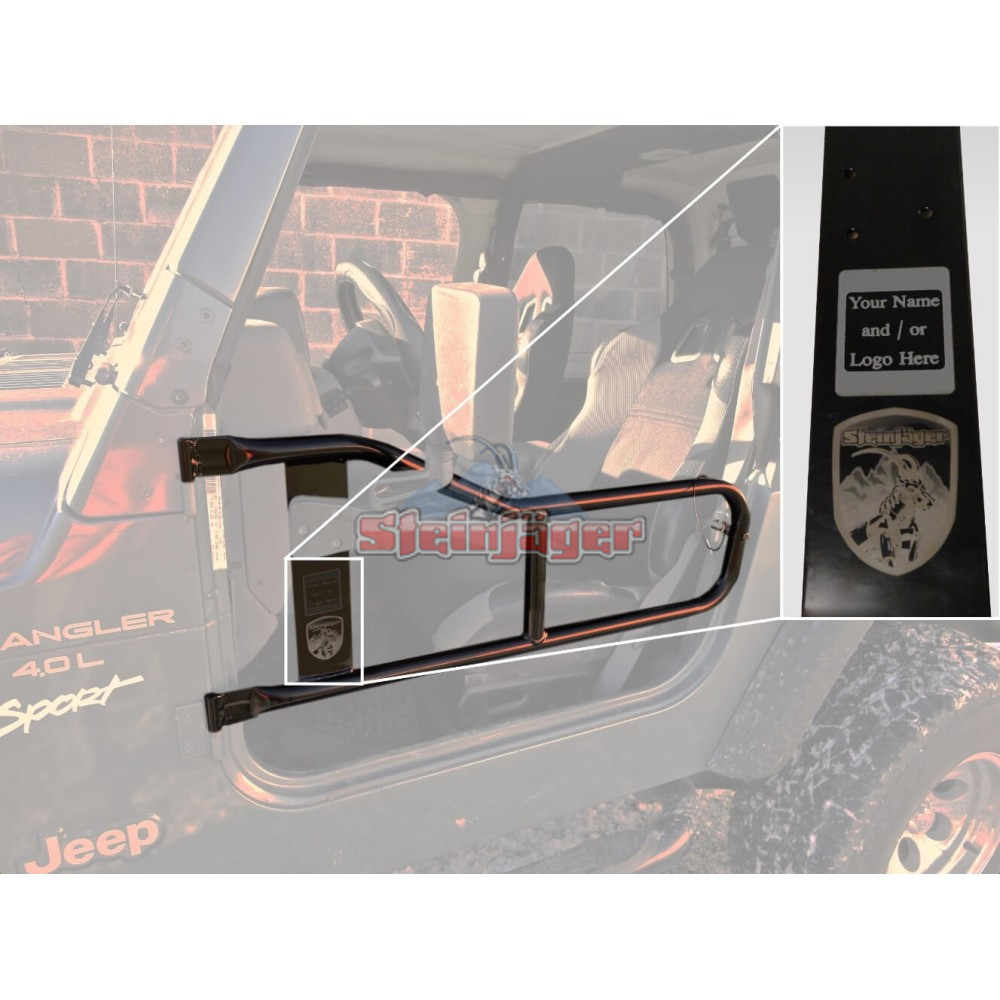 Doors, Trail, incl Accessories Tubular Black Personalized with YOUR Logo  for Wrangler TJ 1997-2006
