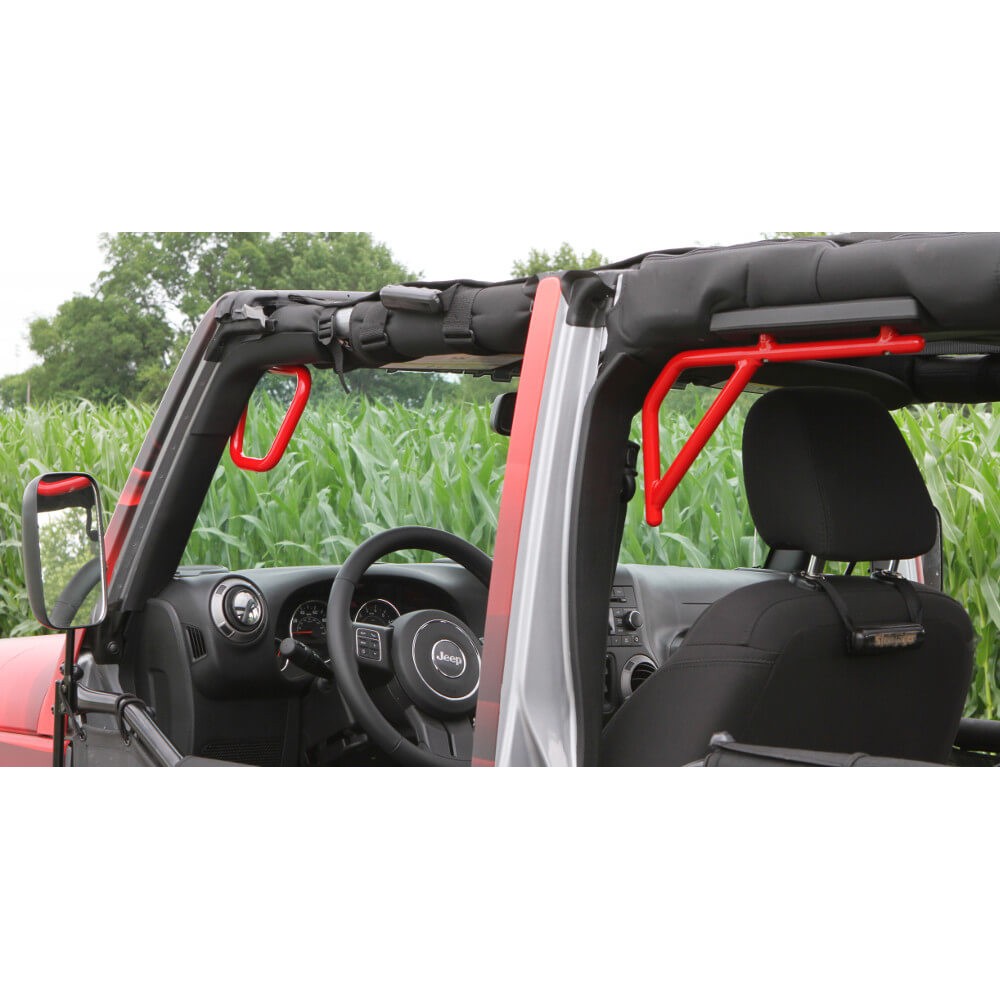 American 4wheel Jeep Wrangler Grab Bar Grab Handles Door Handle Rear Grab Handle Jeep Wrangler Accessories JK JKU & Unlimited Rubicon Sahara Sports,2007-2018 Red Pair 