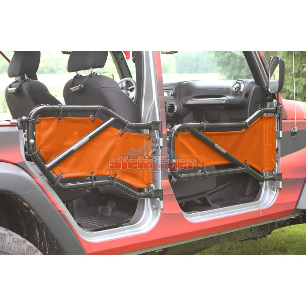 Doors, Trail, incl Accessories Mesh Inserts Front and Rear Doors Orange for Wrangler  JK 2007-2018