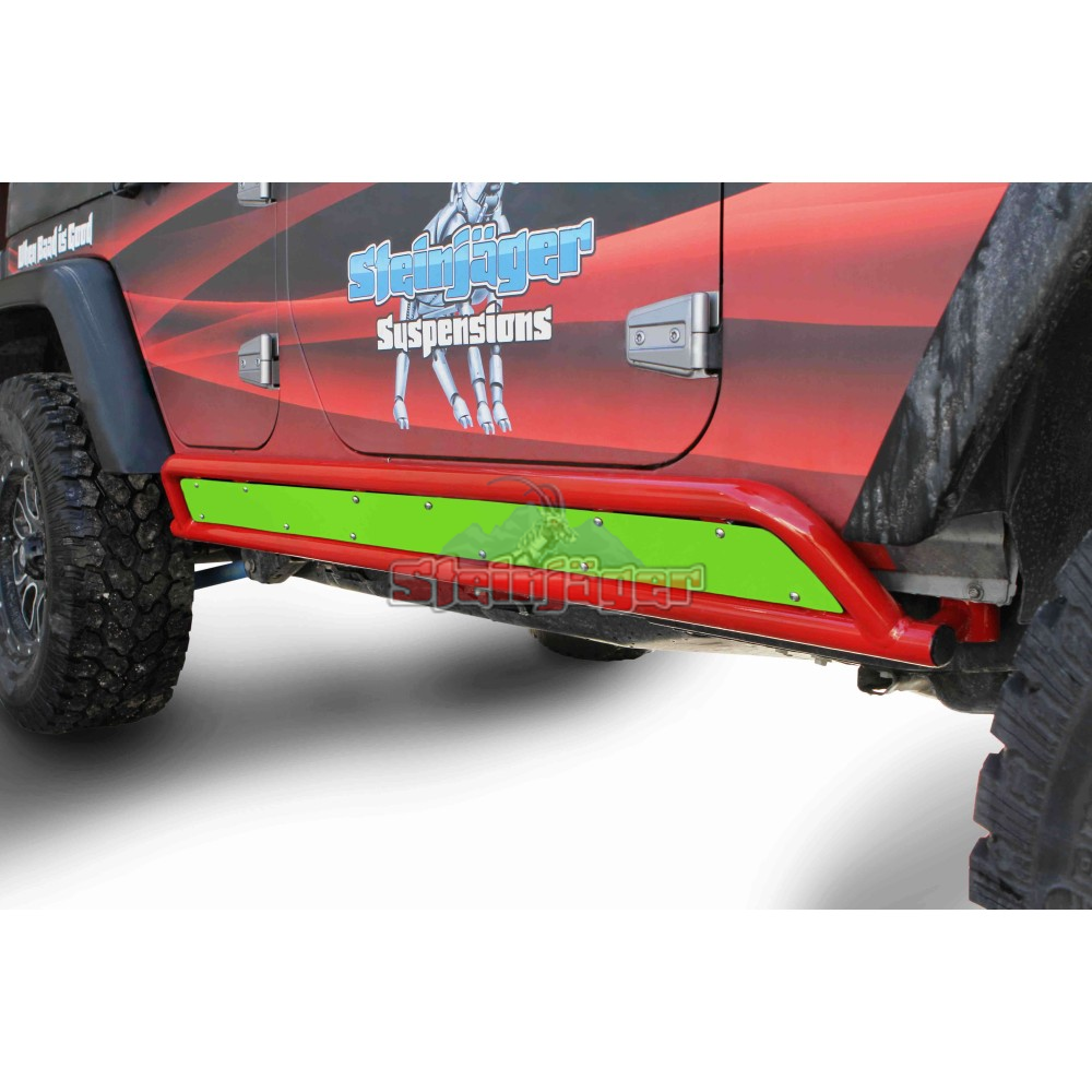 Rock Sliders 4 Door Phantom Inserts Neon Green for Wrangler JK 2007-2018