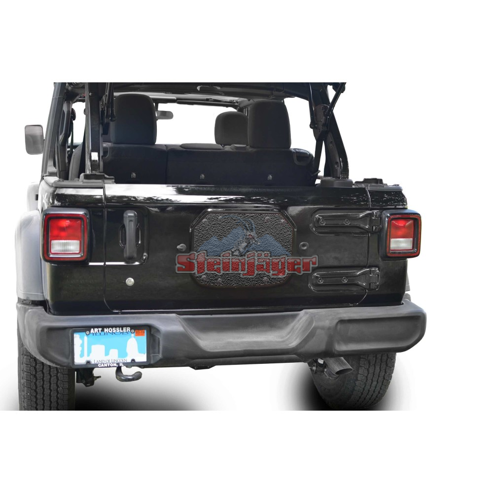 Spare Tire Carrier Delete Plate Texturized Black for Wrangler JL 2018 to  Present